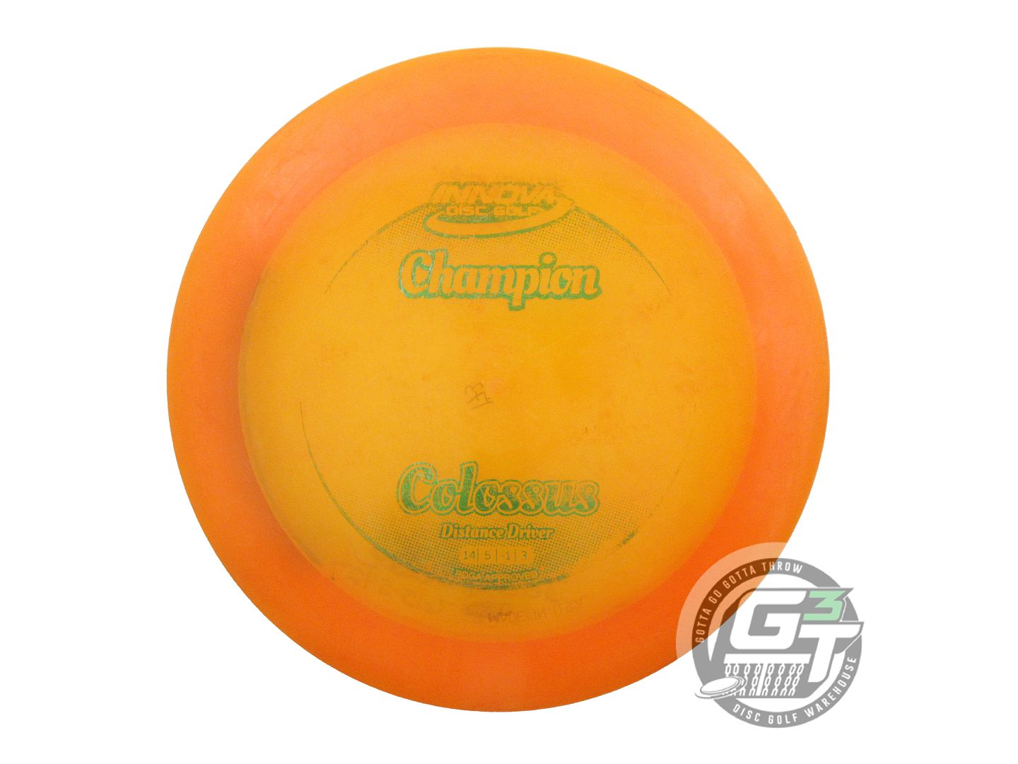 USED Innova Champion Colossus 173g Orange Green Foil A Distance Driver Golf Disc