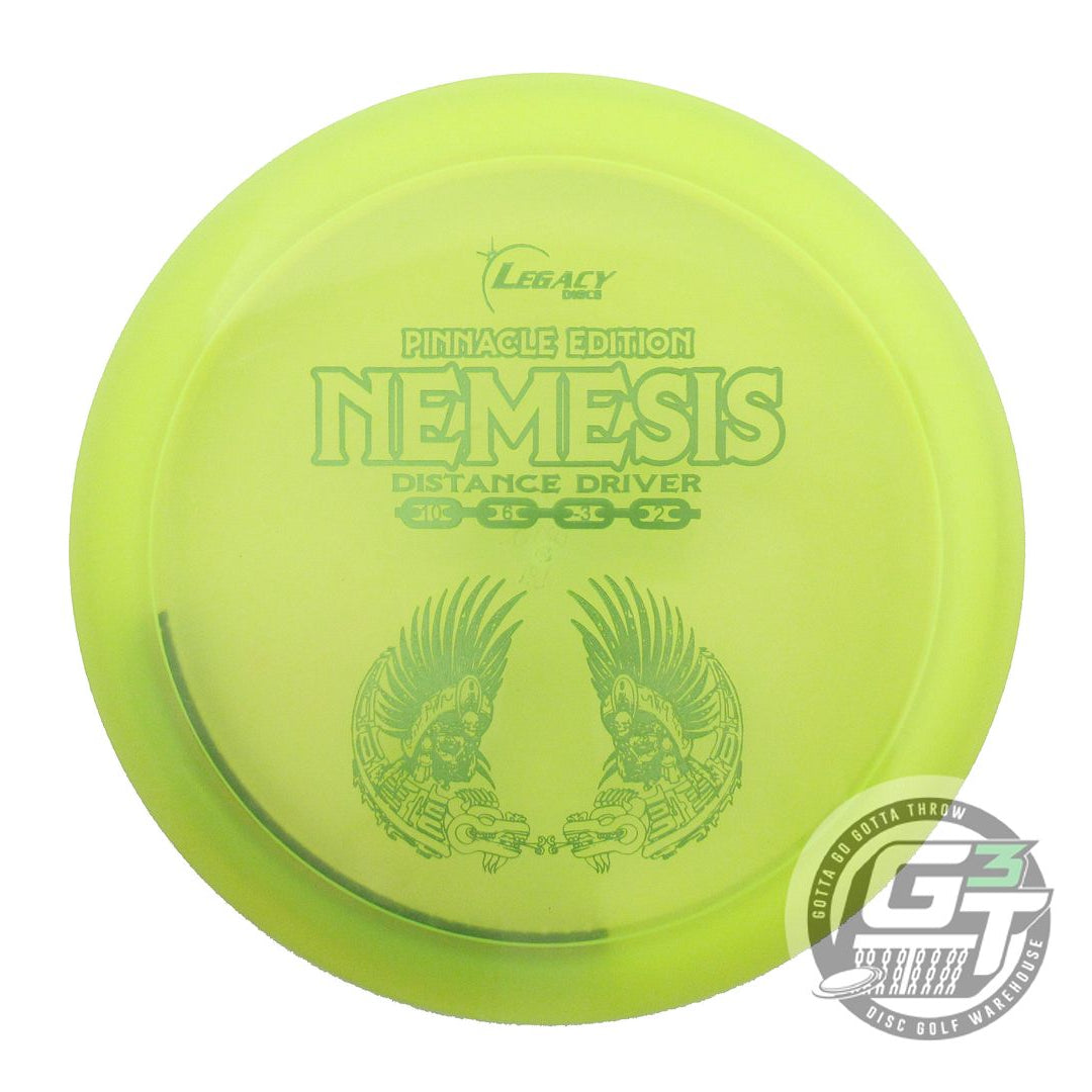 USED Legacy Discs Pinnacle Nemesis 169g Yellow Lime Foil Distance Driver Disc