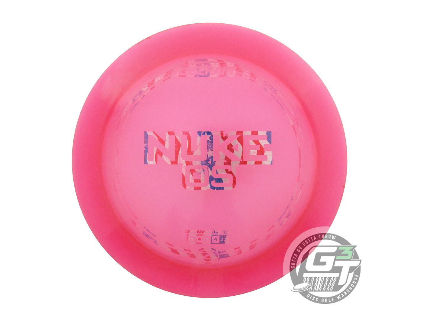 USED Discraft Z Nuke OS 176g Pink Flag Foil Distance Driver Golf Disc