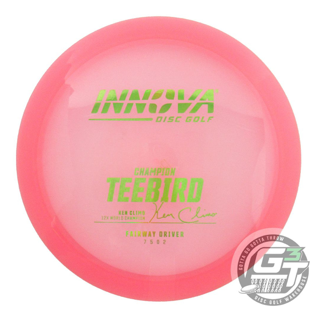 USED Innova Champion Teebird 175g Pink Lime Holo Foil Fairway Driver Golf Disc