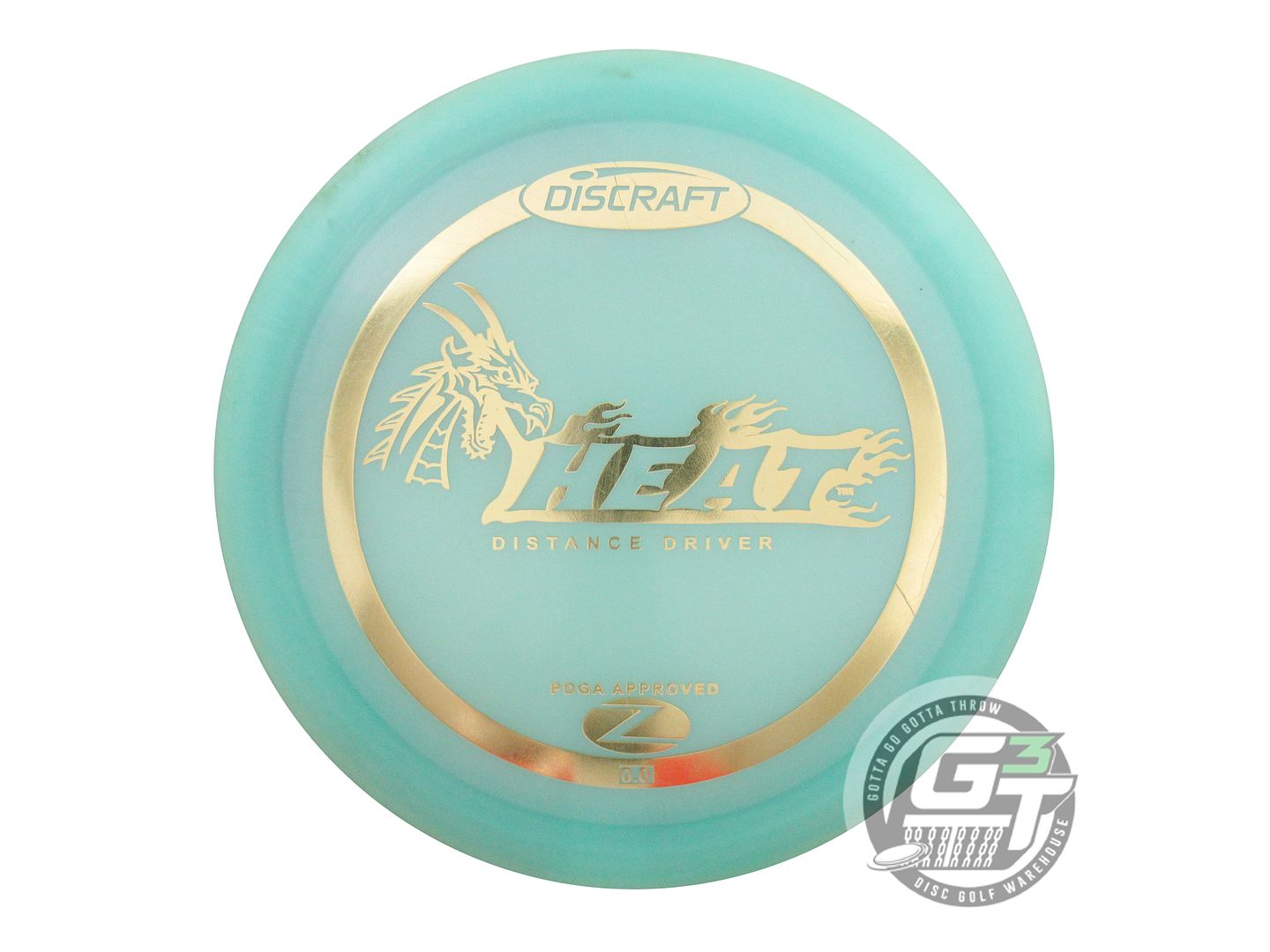 USED Discraft Z Heat 165g Seafoam Gold Foil Distance Driver Golf Disc