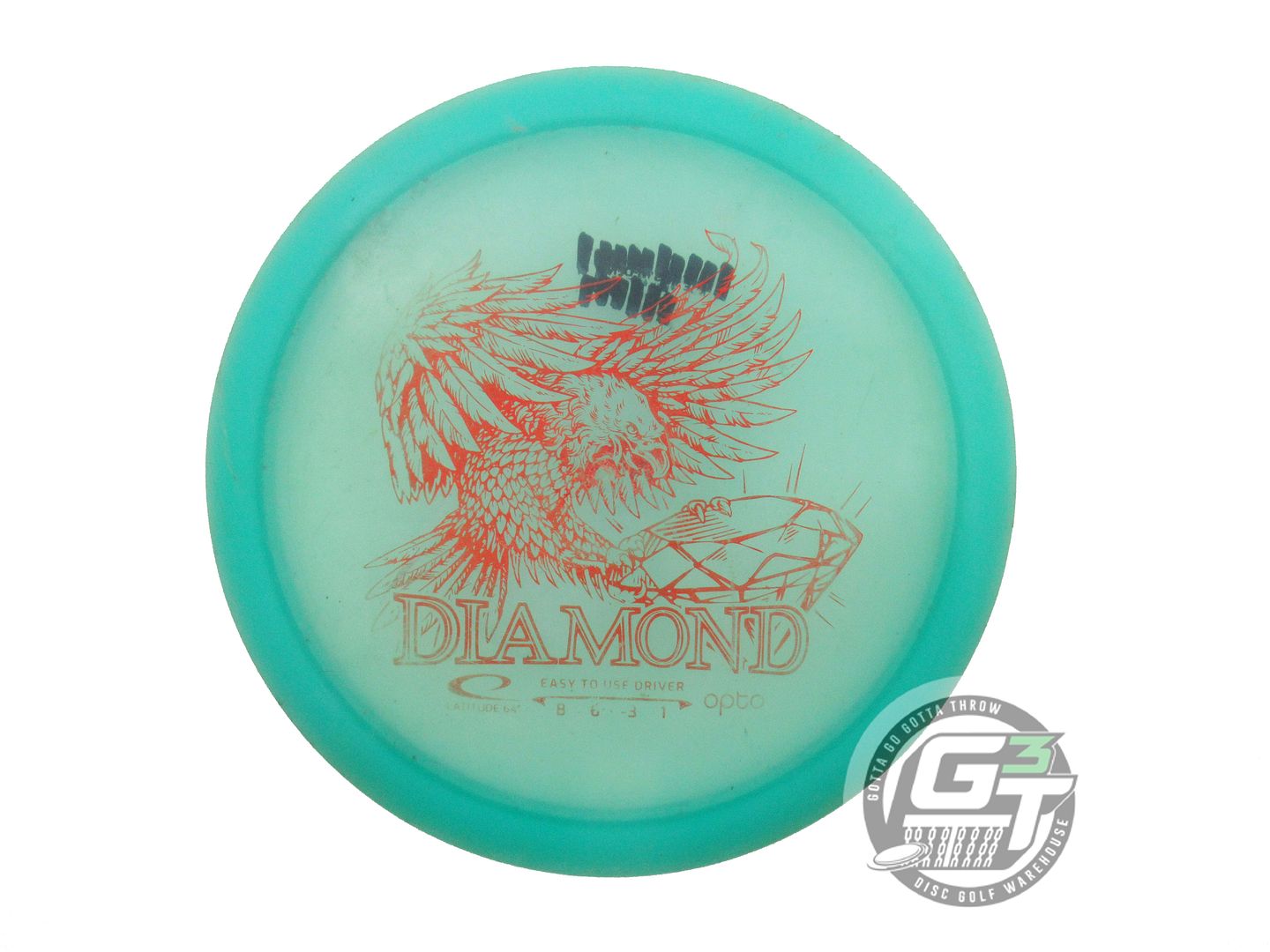 USED Latitude 64 Opto Diamond 152g Seafoam Red Foil Fairway Driver Golf Disc