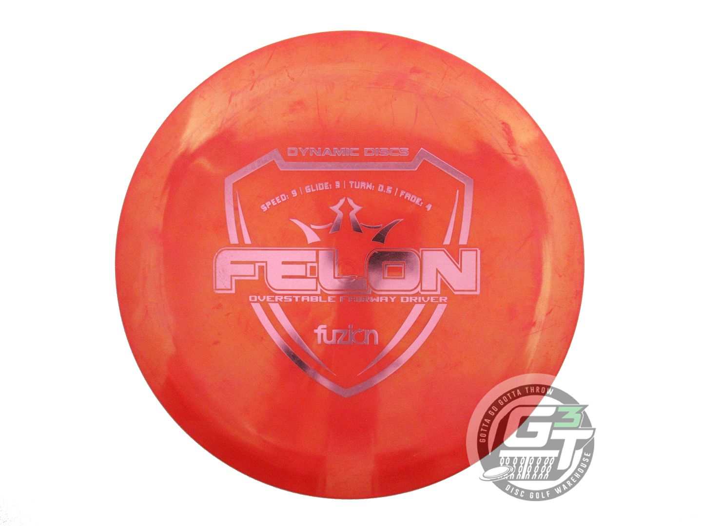USED Dynamic Discs Fuzion Felon 171g Red Pink Foil Fairway Driver Golf Disc