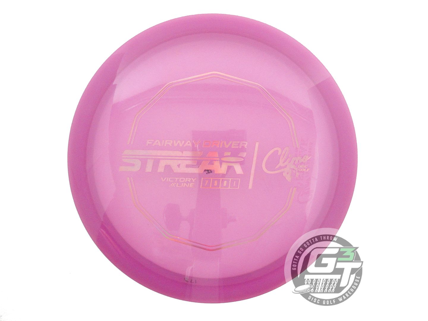 USED Climo Victory Line Streak 178g Purple Pink Holo Foil Fairway Driver Disc