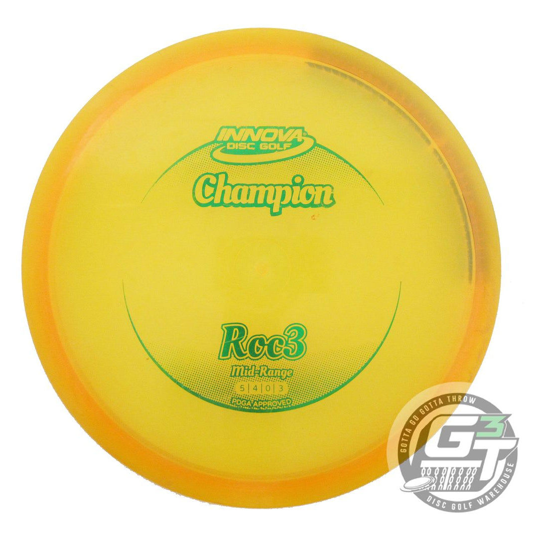 USED Innova Champion Roc3 163g Marigold Green Foil Midrange Golf Disc