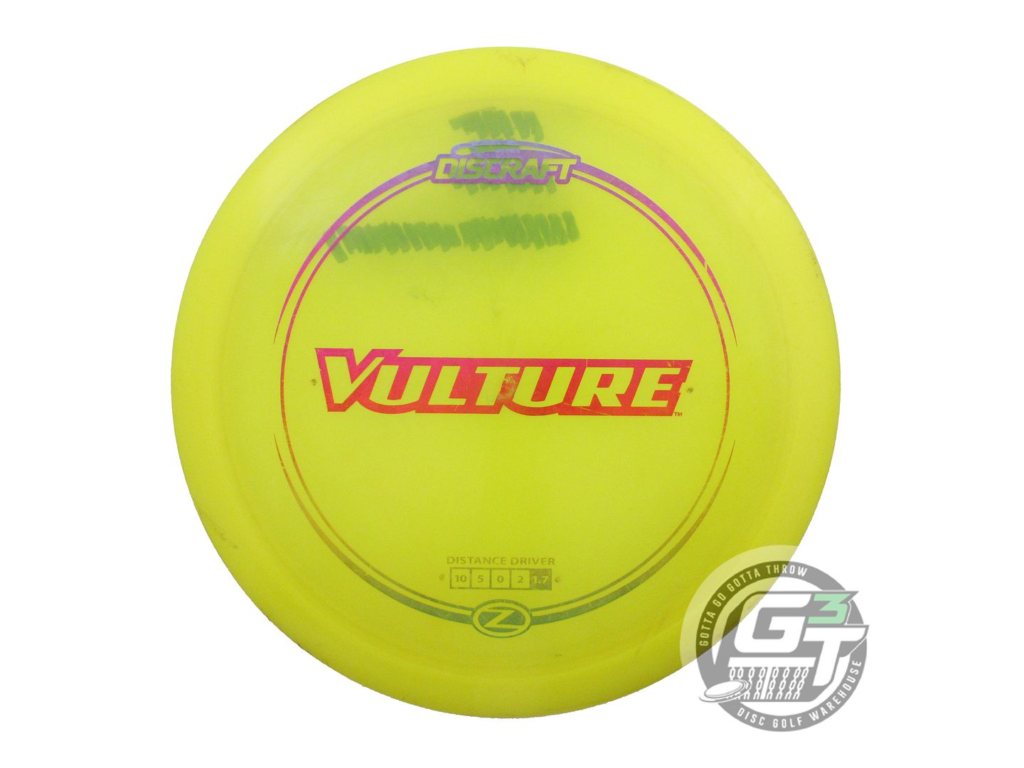 USED Discraft Z Vulture 174g Yellow Sunset Shatter Foil Distance Driver Disc