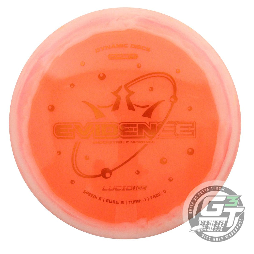 NOS Dynamic Discs Lucid Ice Orbit Evidence 178g Orange Midrange Golf Disc