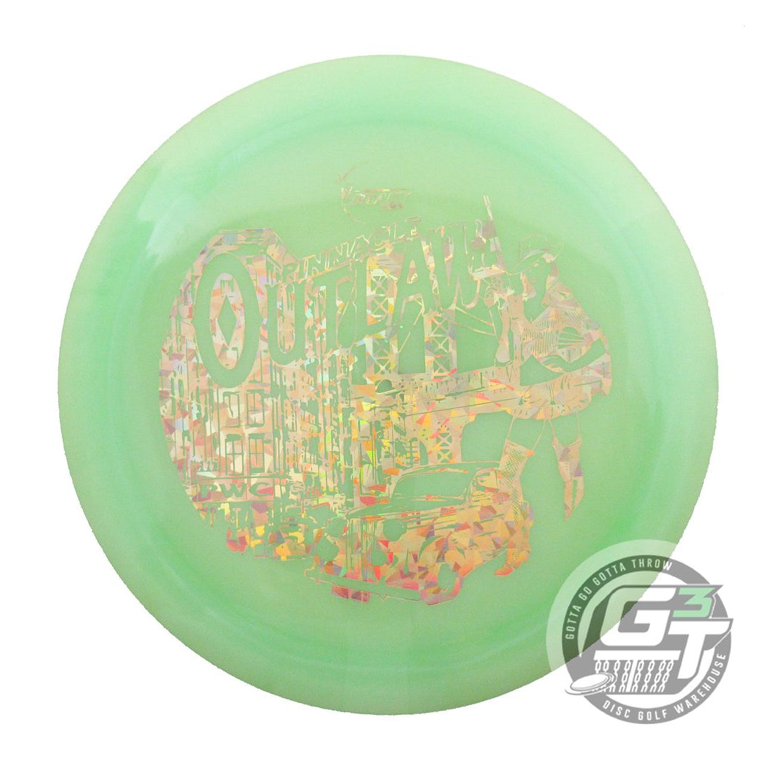 USED Legacy Discs Pinnacle Outlaw 175g Lime Gold Shatter Foil A Driver Golf Disc