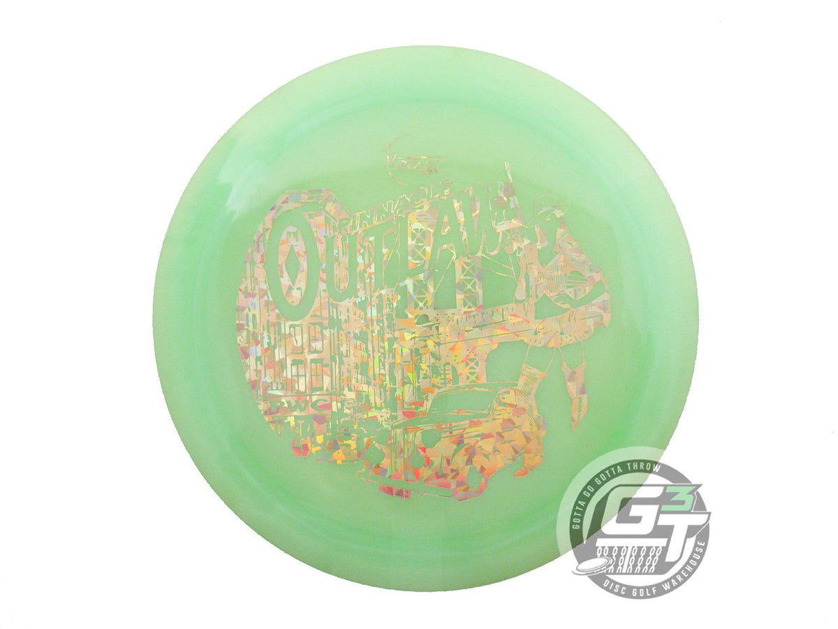 USED Legacy Discs Pinnacle Outlaw 175g Lime Gold Shatter Foil A Driver Golf Disc