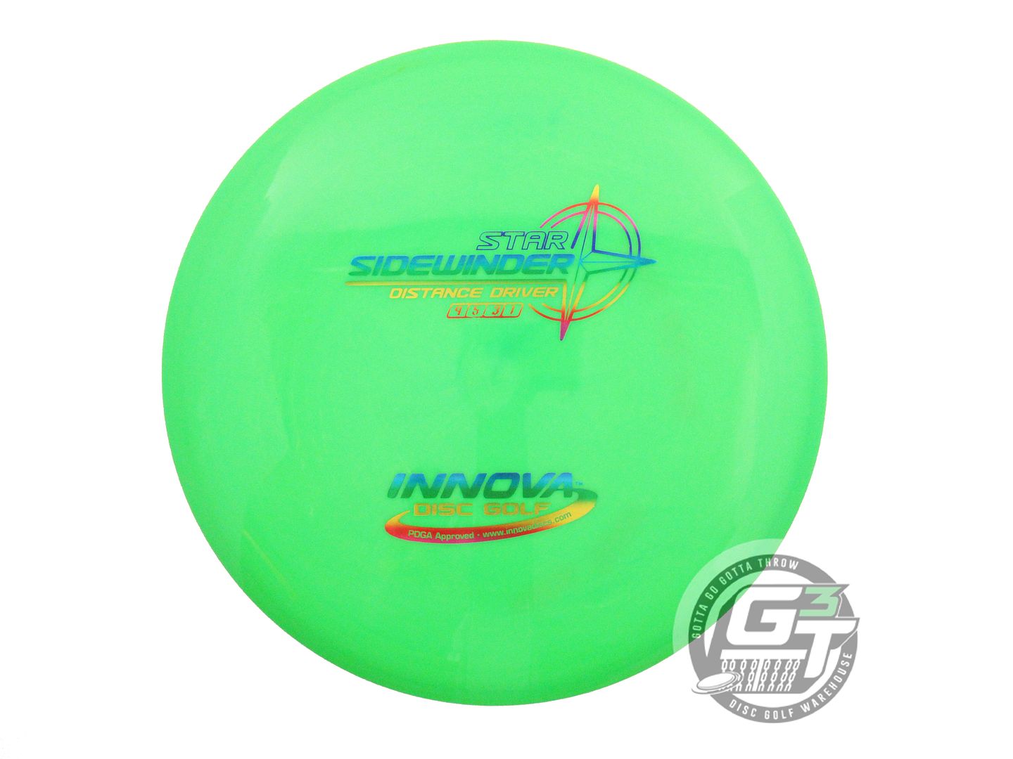 USED Innova Star Sidewinder 174g Green Rainbow Foil Distance Driver Golf Disc