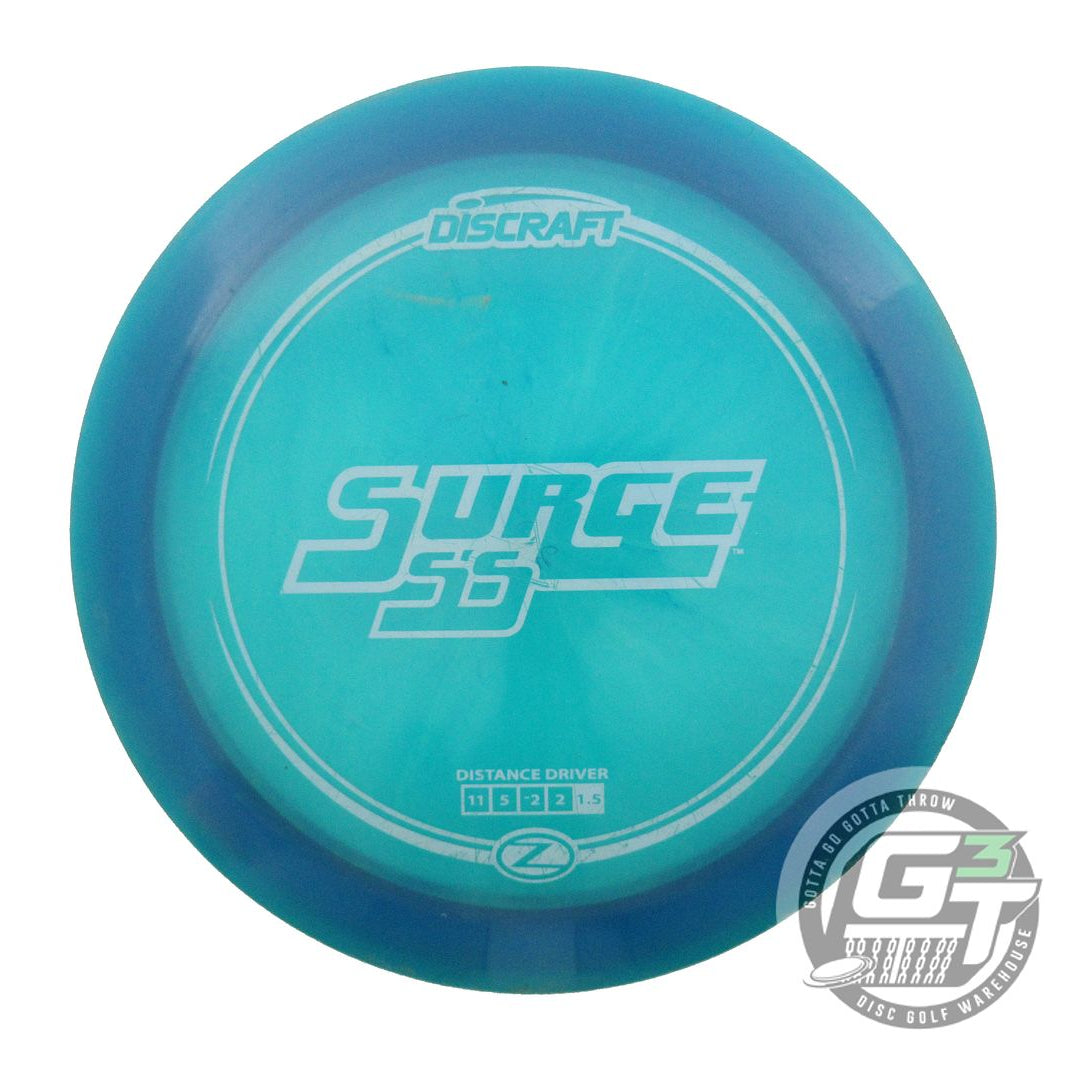 USED Discraft Z Surge SS 176g Blue Sky Blue Stamp Distance Driver Golf Disc