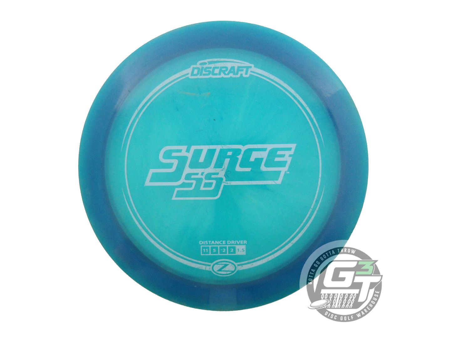USED Discraft Z Surge SS 176g Blue Sky Blue Stamp Distance Driver Golf Disc