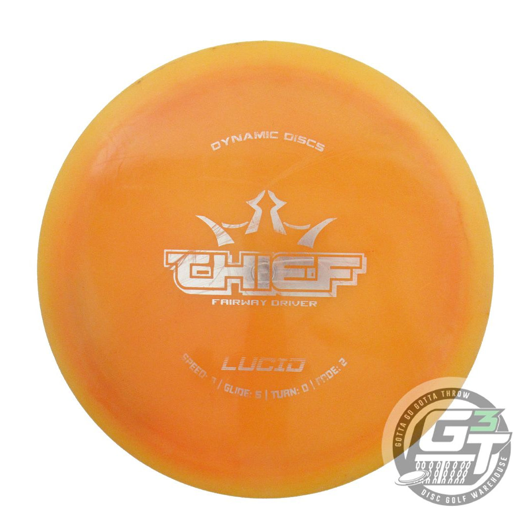 USED Dynamic Discs Lucid Thief 172g Orange Silver Foil Fairway Driver Golf Disc