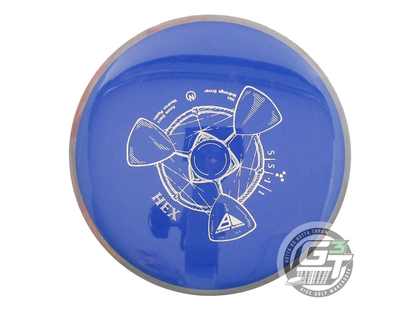USED Axiom Discs Neutron Hex 177g Blue Gray Rim Midrange Golf Disc