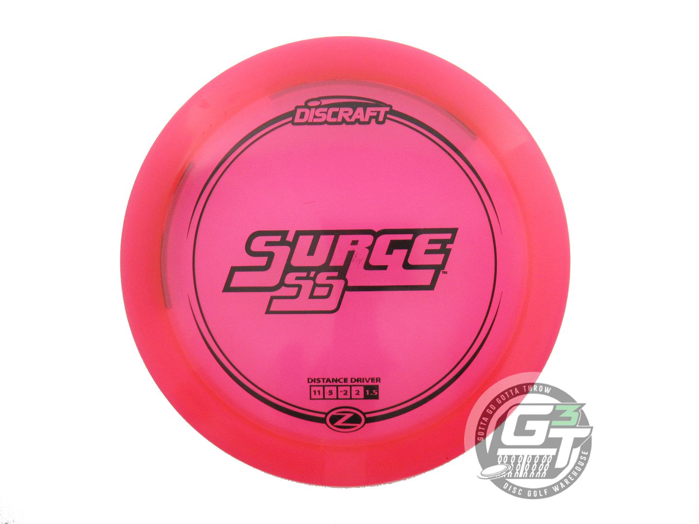 USED Discraft Z Surge SS 174g Pink Black Stamp Distance Driver Golf Disc