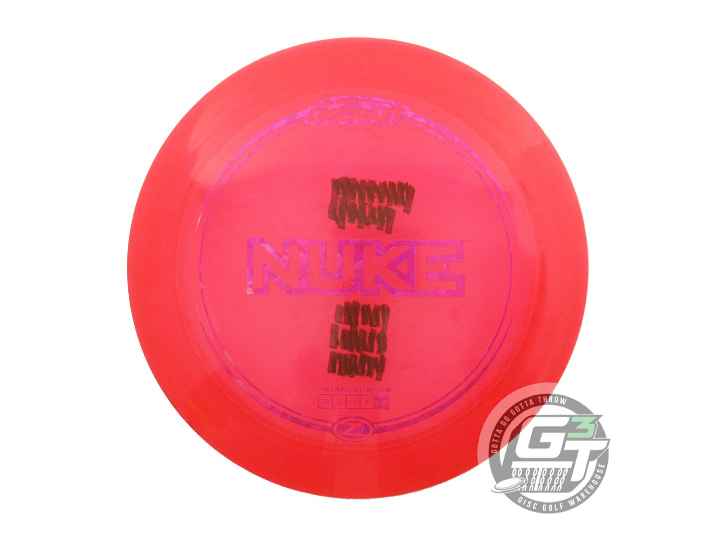 USED Discraft Z Nuke 174g Red Pink Shatter Foil Distance Driver Golf Disc