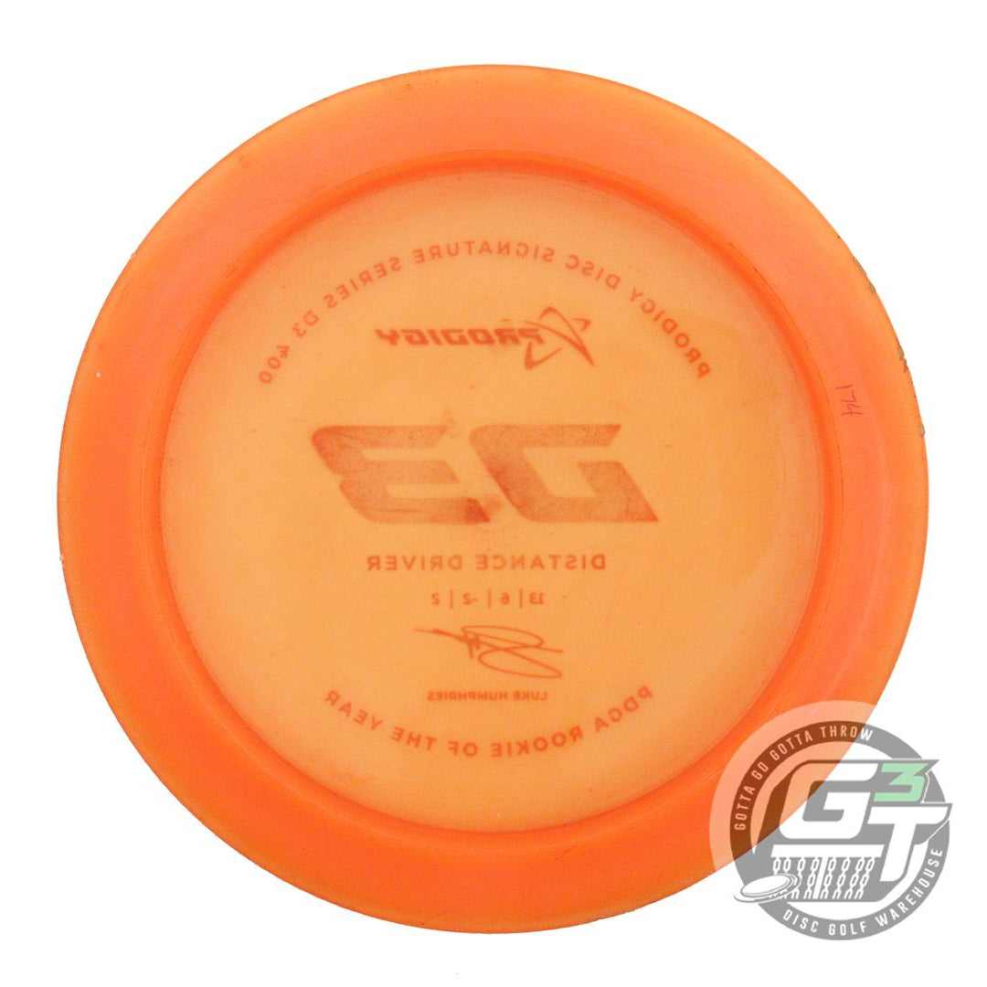 USED Prodigy Discs 400 D3 174g Orange Red Star Foil Distance Driver Golf Disc