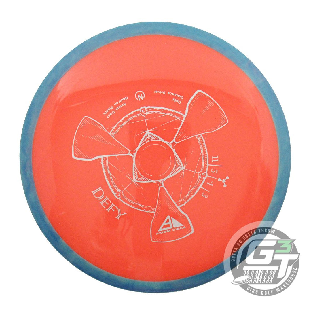 USED Axiom Discs Neutron Defy 170g Orange Teal Rim Distance Driver Golf Disc