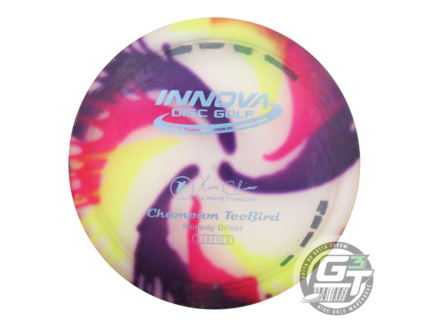 USED Innova I-DYE Champion Teebird 172g Pinwheel Fairway Driver Disc