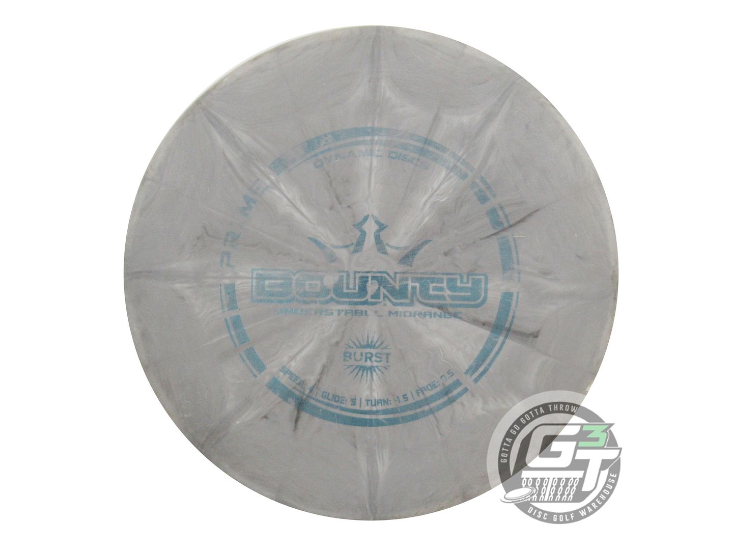 USED Dynamic Discs Prime Burst Bounty 173g Gray Blue Foil Midrange Golf Disc