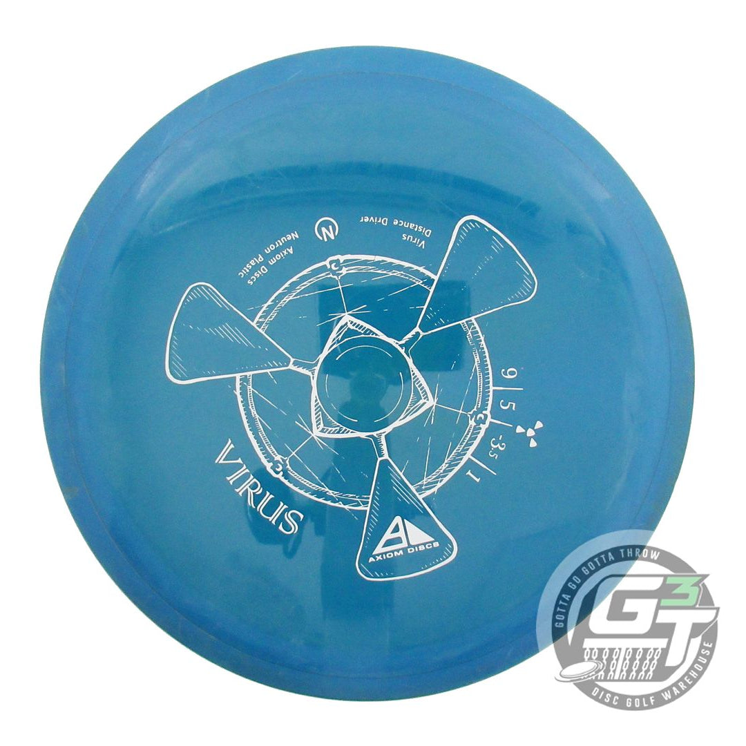 USED Axiom Discs Neutron Virus 173g Blue Blue Rim Distance Driver Golf Disc