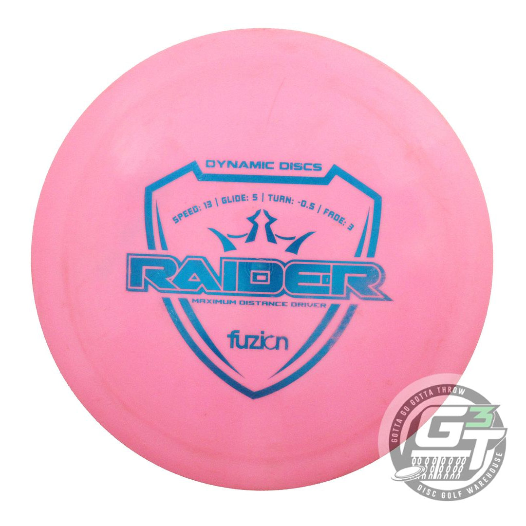 USED Dynamic Discs Fuzion Raider 175g Pink Blue Foil Distance Driver Golf Disc