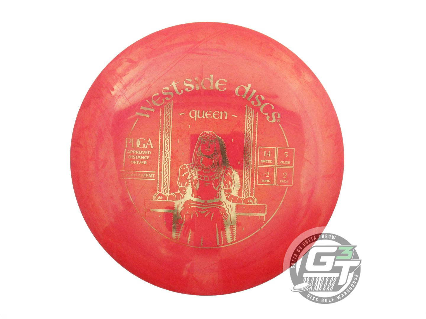 USED Westside Discs Tournament Queen 173g Red Gold Foil Driver Golf Disc