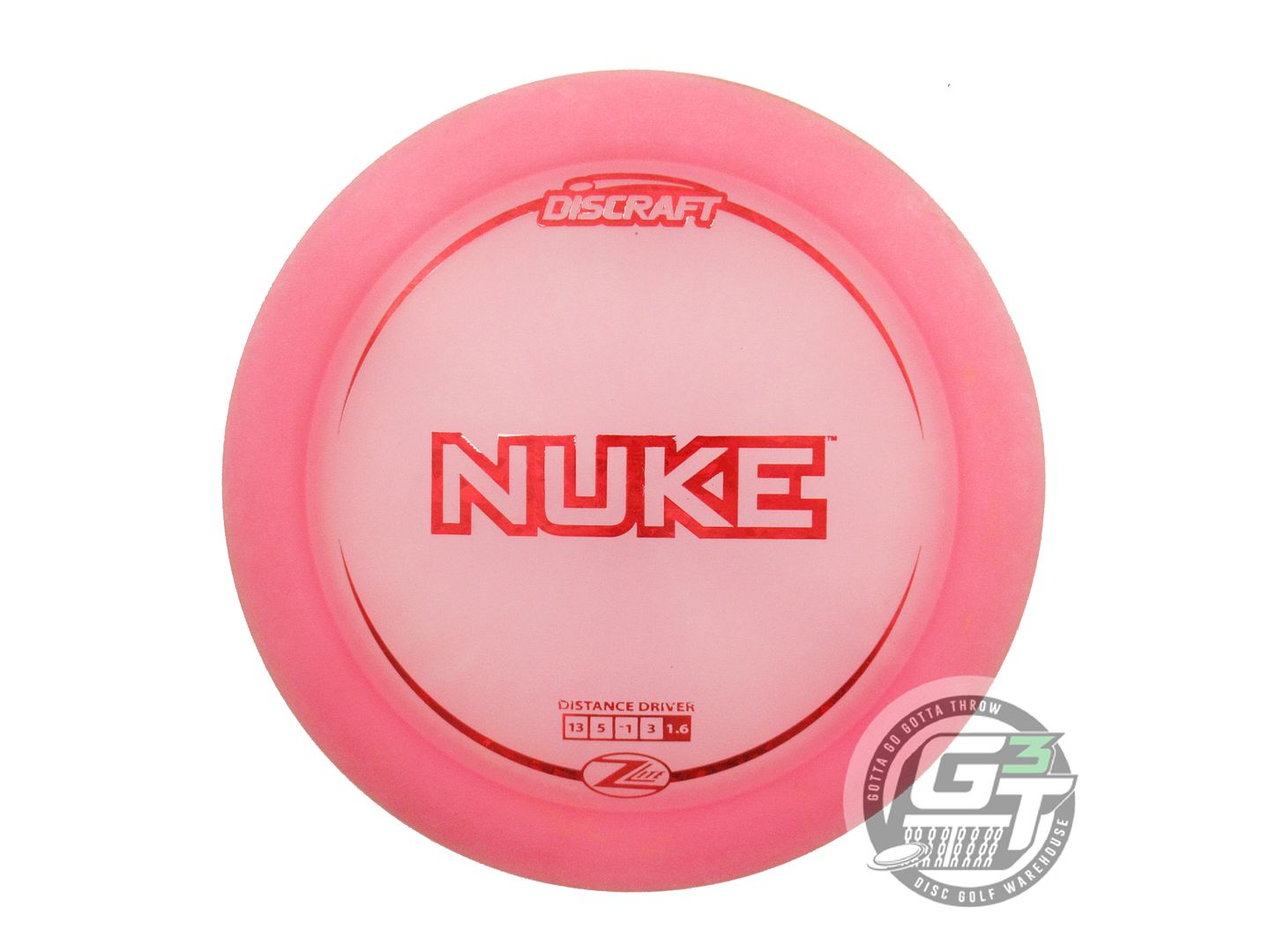 USED Discraft Z Lite Nuke 159g Pink Red Shatter Foil Distance Driver Golf Disc