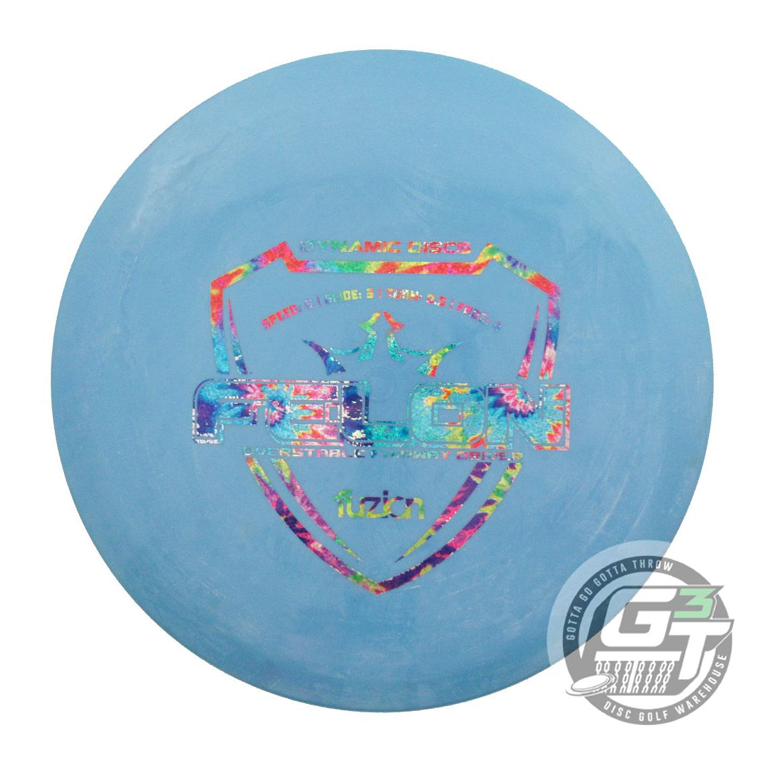 USED Dynamic Discs Fuzion Felon 168g Blue Fireworks Foil Fairway Driver Disc