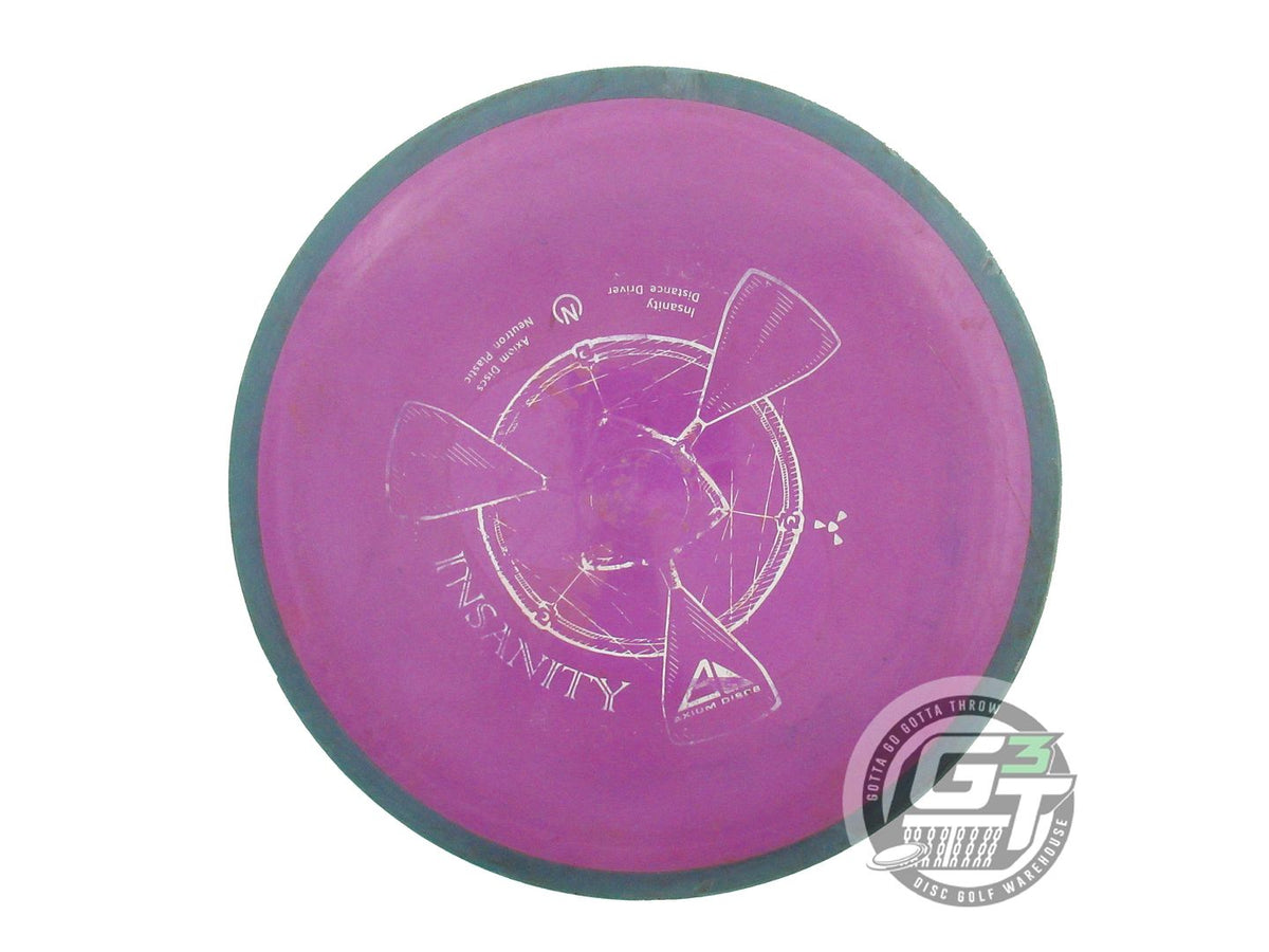USED Axiom Discs Neutron Insanity 167g Purple Green RIM GOUGE Driver Golf Disc