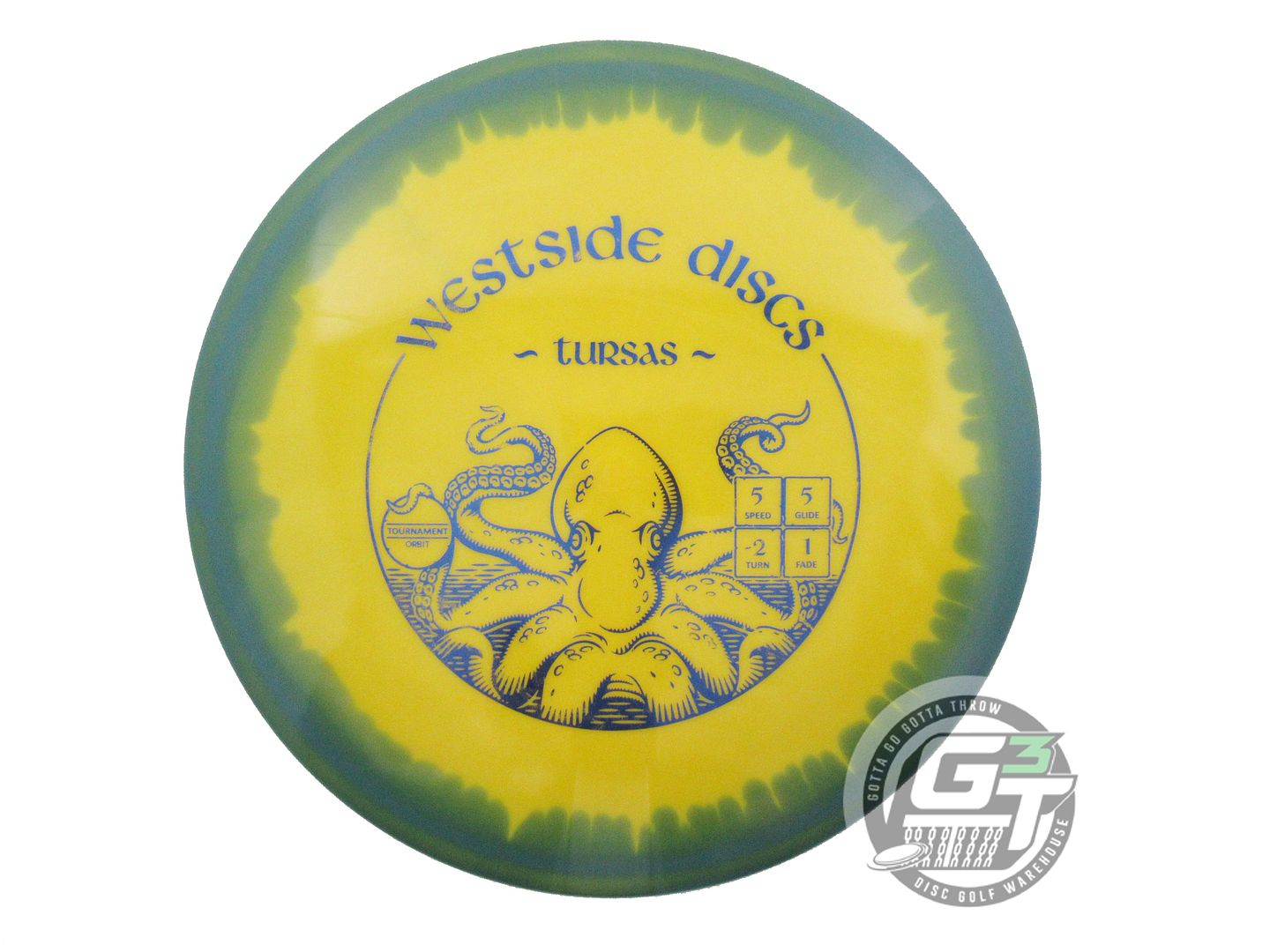 USED Westside Discs Tournament Orbit Tursas 180g Blue-Yellow Midrange Golf Disc