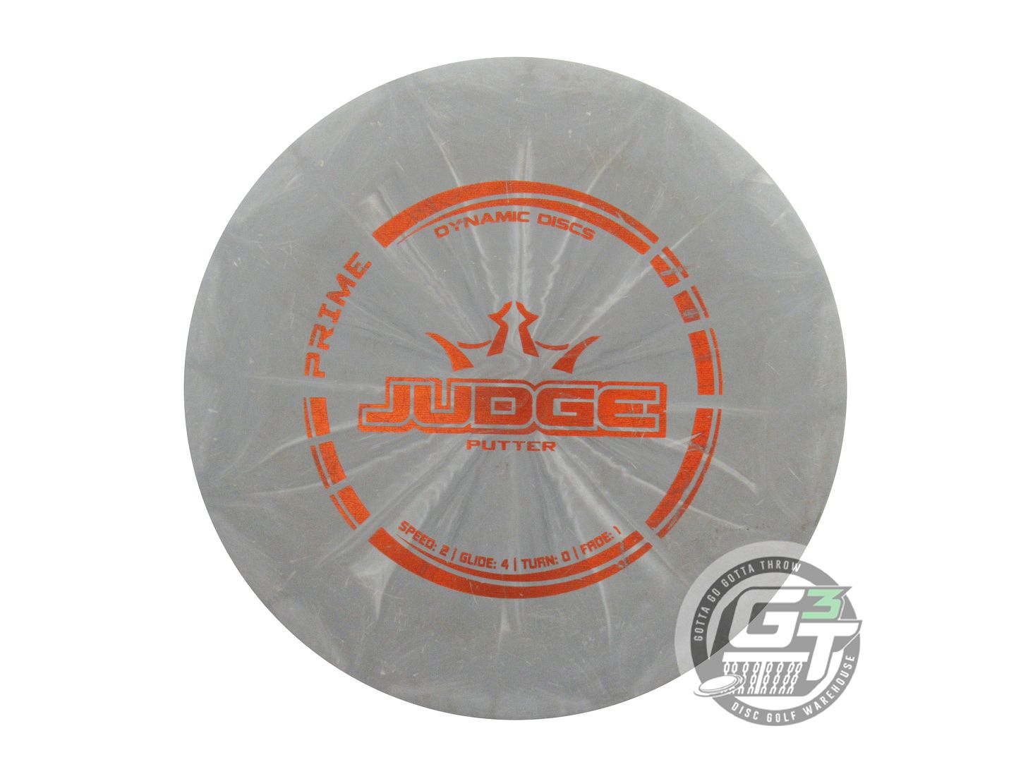 USED Dynamic Discs Prime Judge 176g Gray Orange Foil Putter Golf Disc