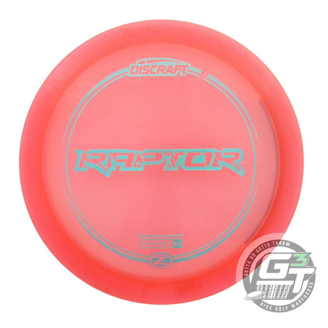 USED Discraft Z Raptor 175g Coral Blue Holo Foil Distance Driver Golf Disc