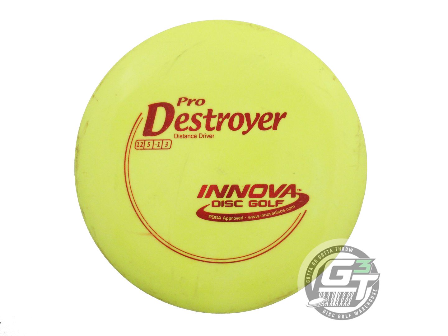 USED Innova Pro Destroyer 175g Yellow Red Foil Distance Driver Golf Disc