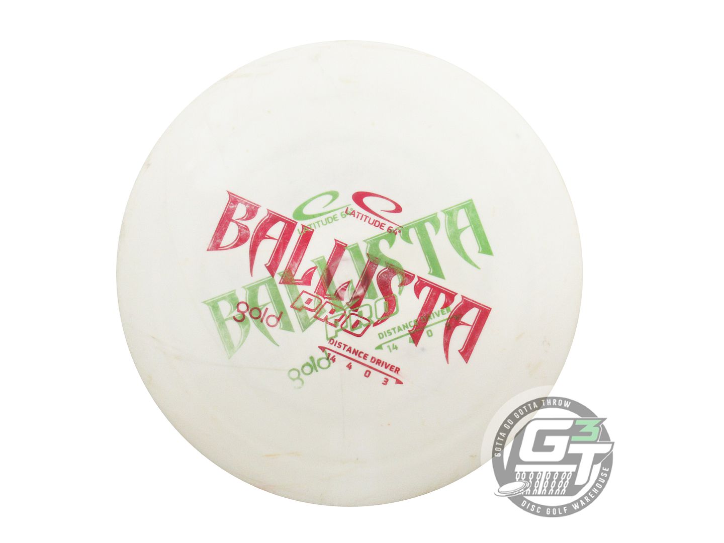 USED Latitude 64 X-OUT Gold Ballista Pro 176g White Distance Driver Golf Disc