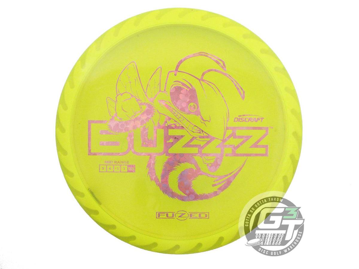 USED Discraft FuZed BuzzzSaw Buzzz 179g Yellow Pink Flower Foil Midrange Disc