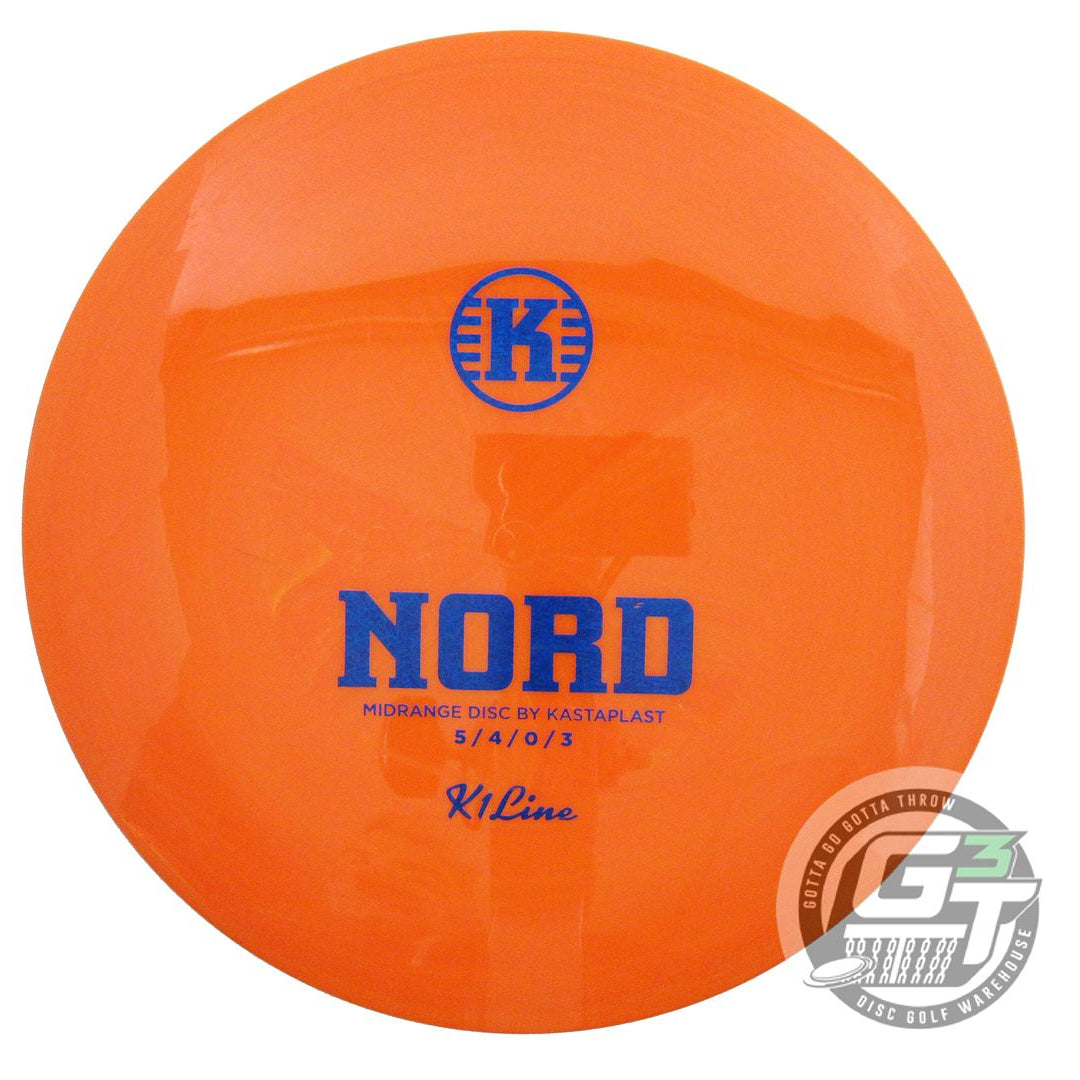 USED Kastaplast K1 Nord 174g Orange Blue Glitter Foil Midrange Golf Disc