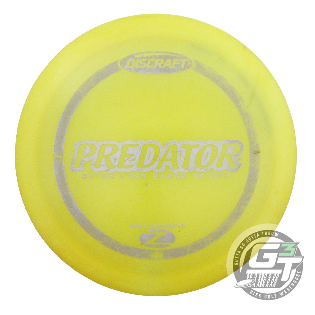 USED Discraft Z Predator 173g Yellow Silver Stamp Fairway Driver Golf Disc