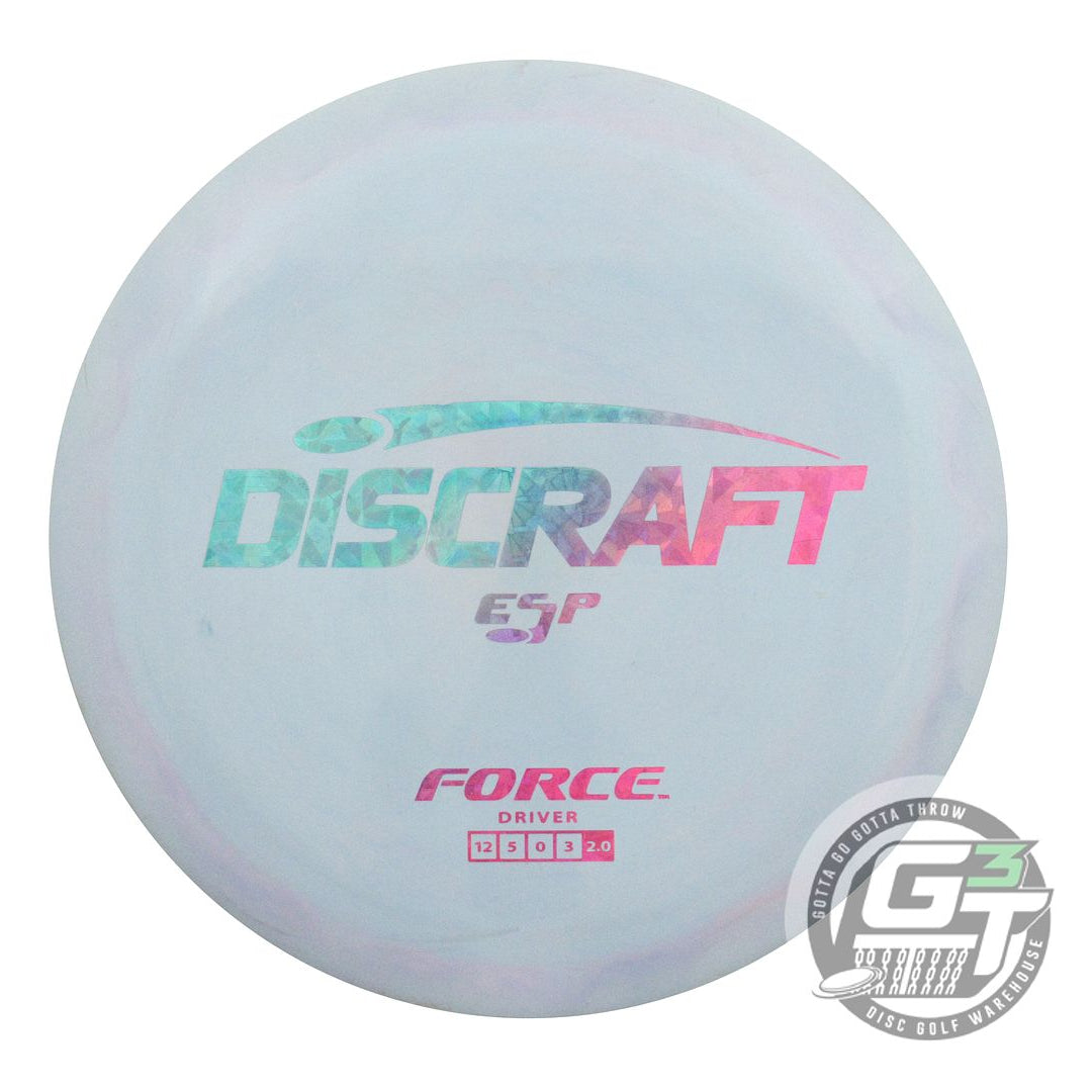 USED Discraft ESP Force 174g Sky Blue Sunset Shatter Foil Distance Driver Disc