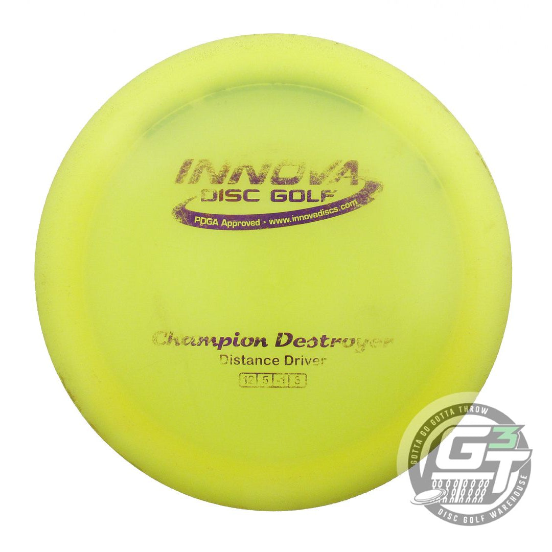 USED Innova Champion Destroyer 168g Yellow Purple Foil Distance Driver Golf Disc