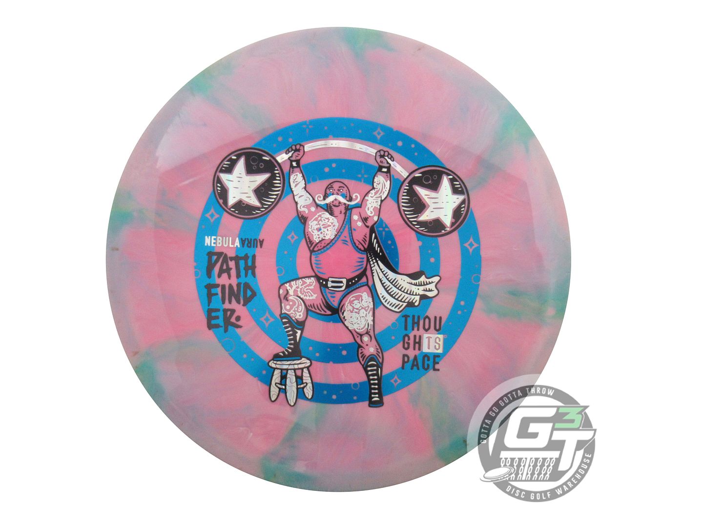 USED Thought Space Nebula Aura Pathfinder 178g Pink-Green Midrange Golf Disc