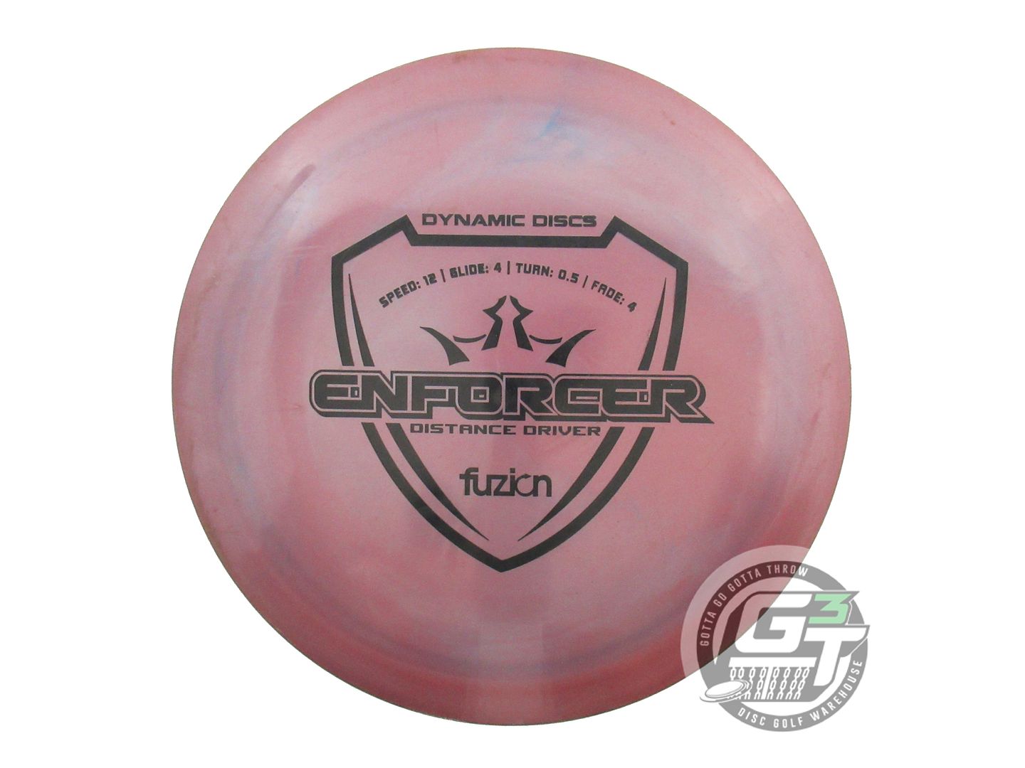 USED Dynamic Discs Fuzion Enforcer 170g Purple Black Stamp Distance Driver Disc