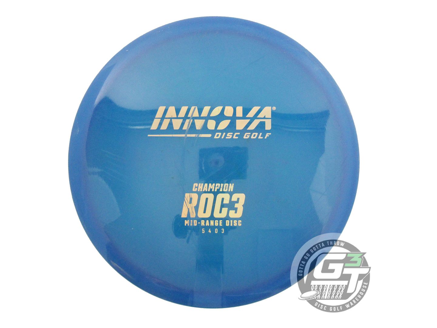 USED Innova Champion Roc3 180g Blue Gold Holo Foil Midrange Golf Disc