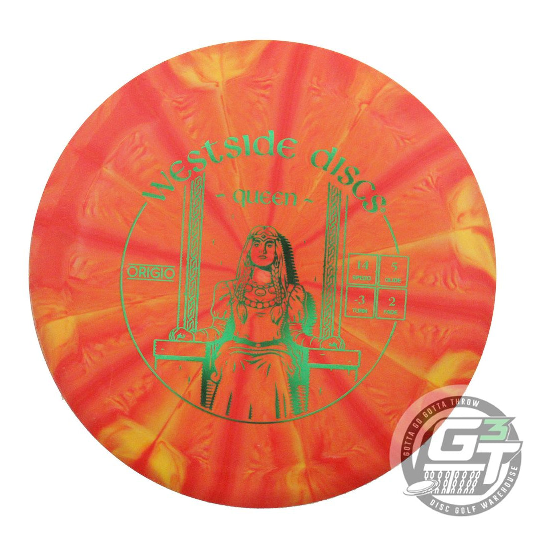 USED Westside Discs Origio Burst Queen 173g Orange Green Foil Driver Golf Disc