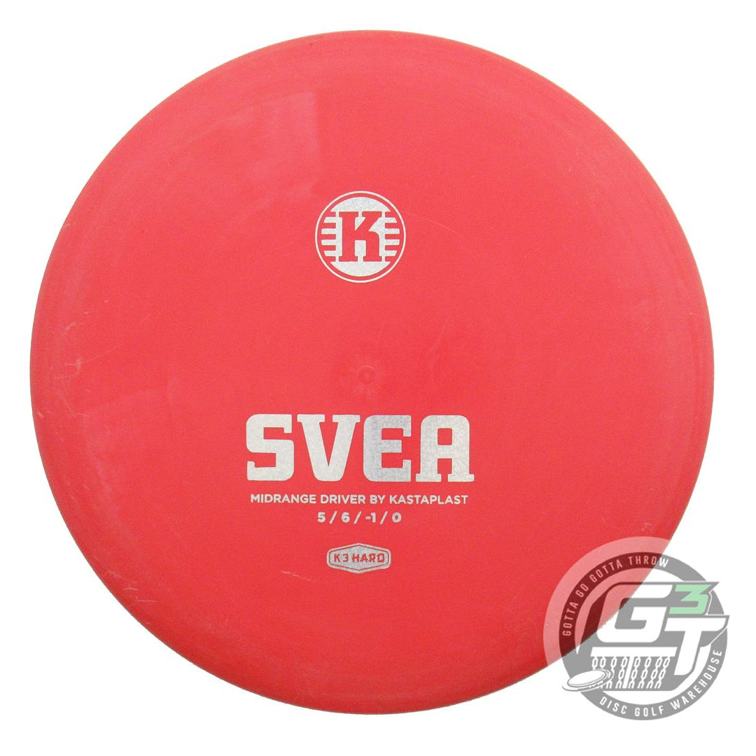 USED Kastaplast K3 Hard Svea 180g Red Silver Glitter Foil Midrange Golf Disc