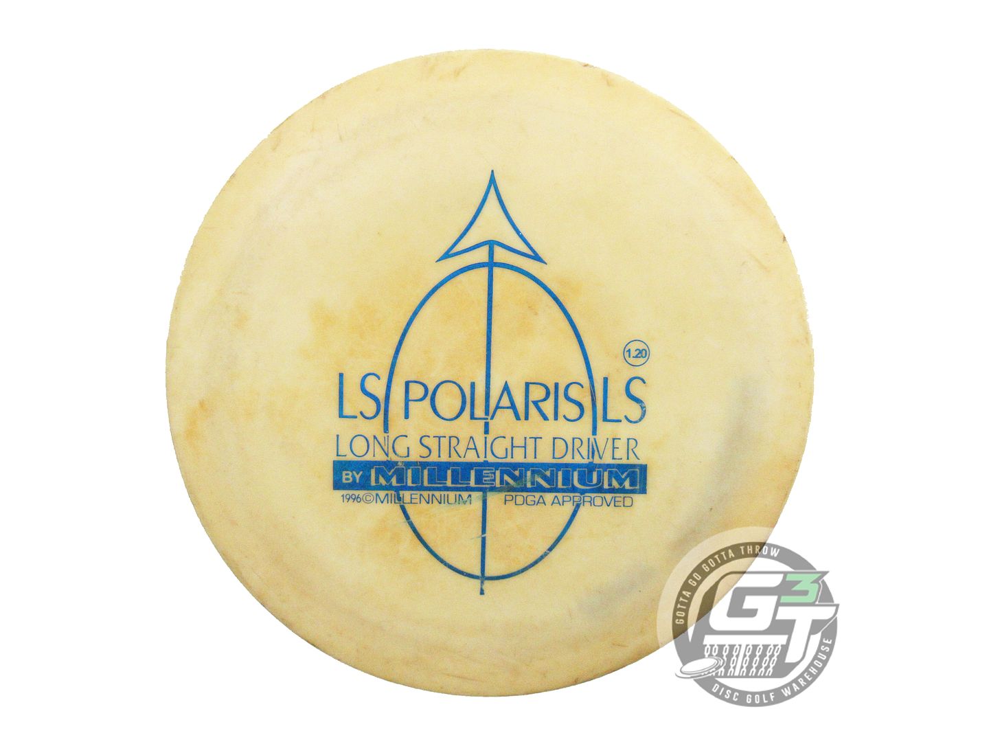 USED Millennium Standard Polaris LS 167g Cream Blue Foil Fairway Driver Disc