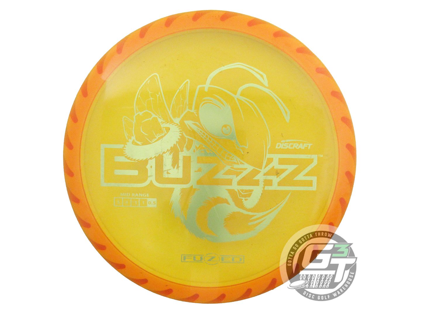 USED Discraft FuZed BuzzzSaw Buzzz 174g Orange Gold Foil Midrange Golf Disc