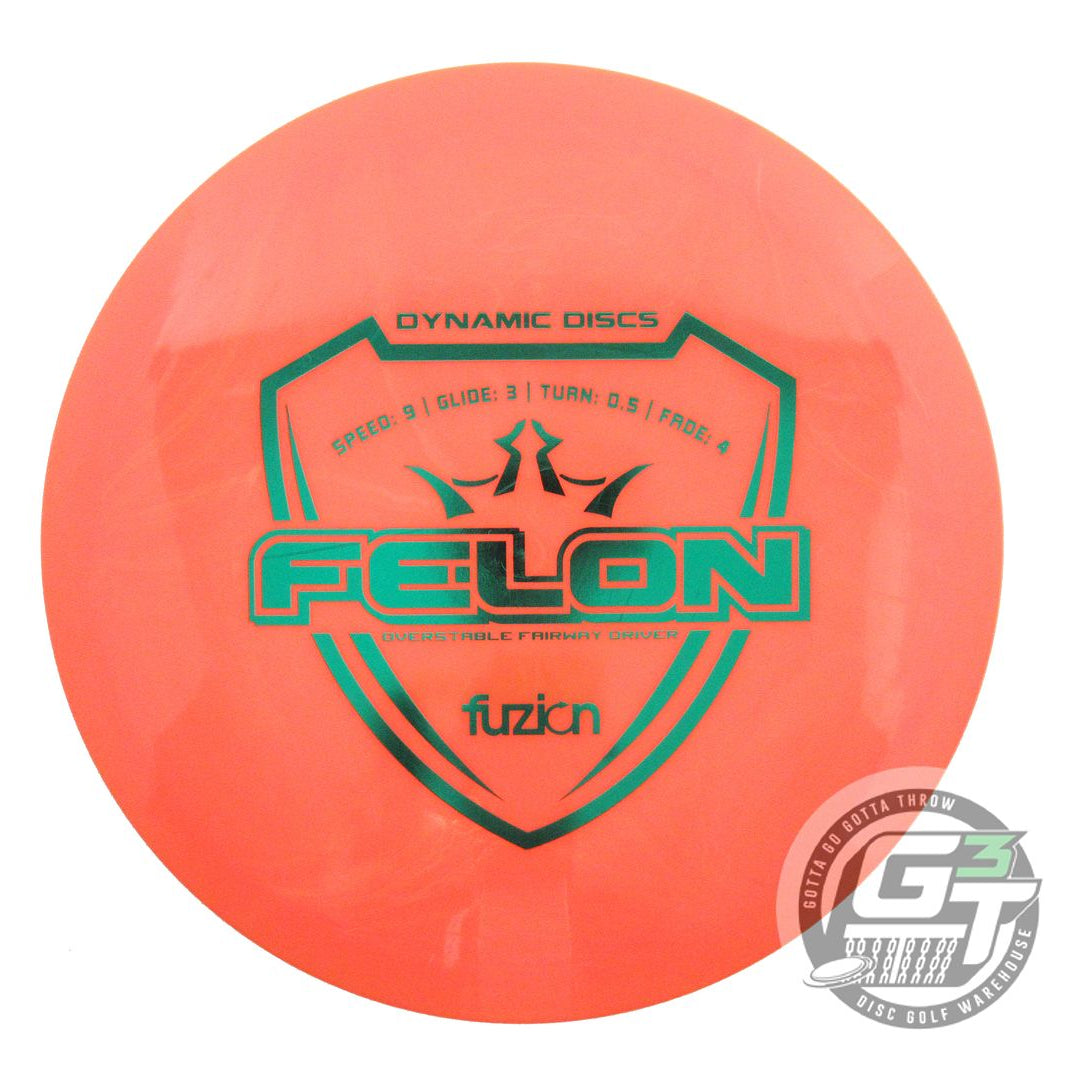 USED Dynamic Discs Fuzion Felon 176g Orange Green Foil Fairway Driver Golf Disc