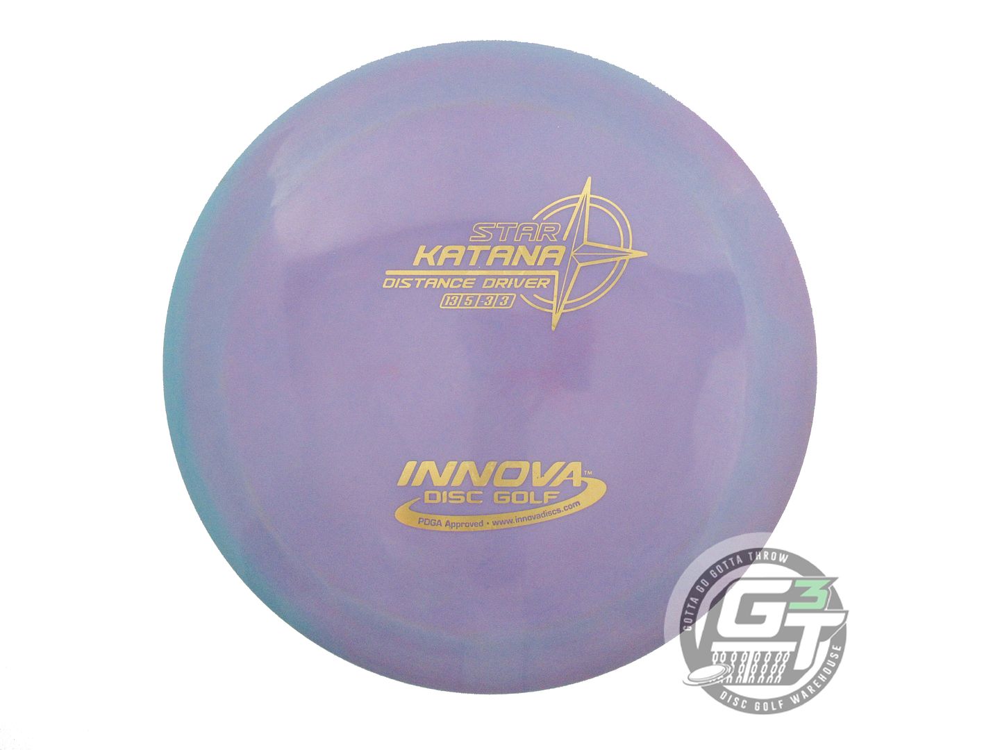 USED Innova Star Katana 175g Purple Gold Star Foil Distance Driver Golf Disc
