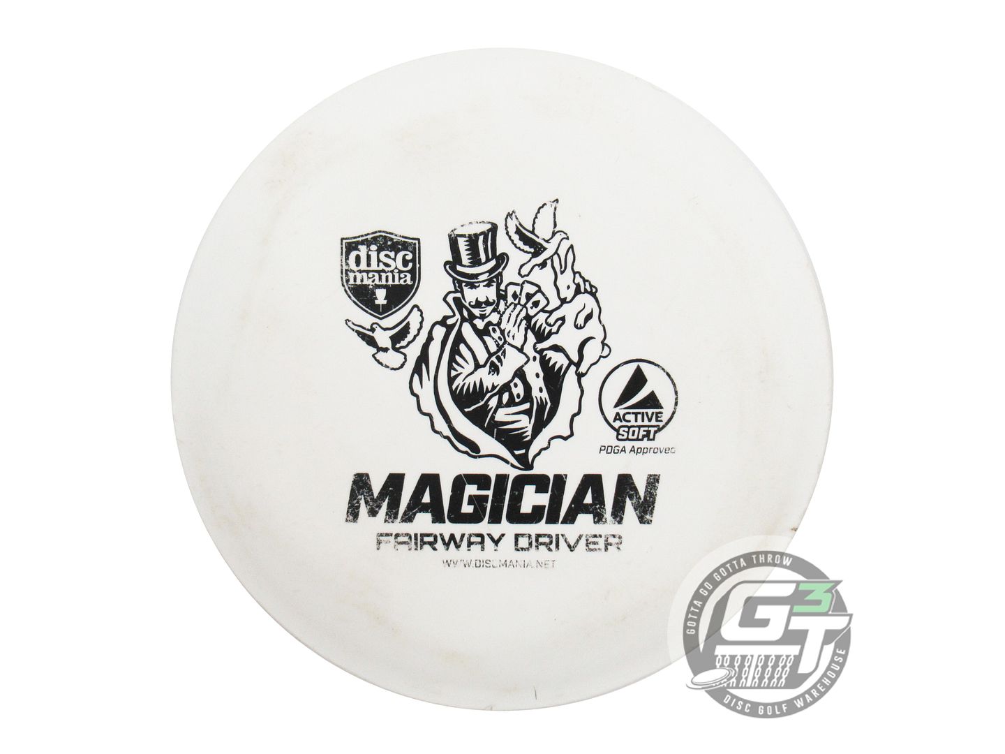 USED DiscMania Active Base Soft Magician 156g White Black Stamp Driver Golf Disc